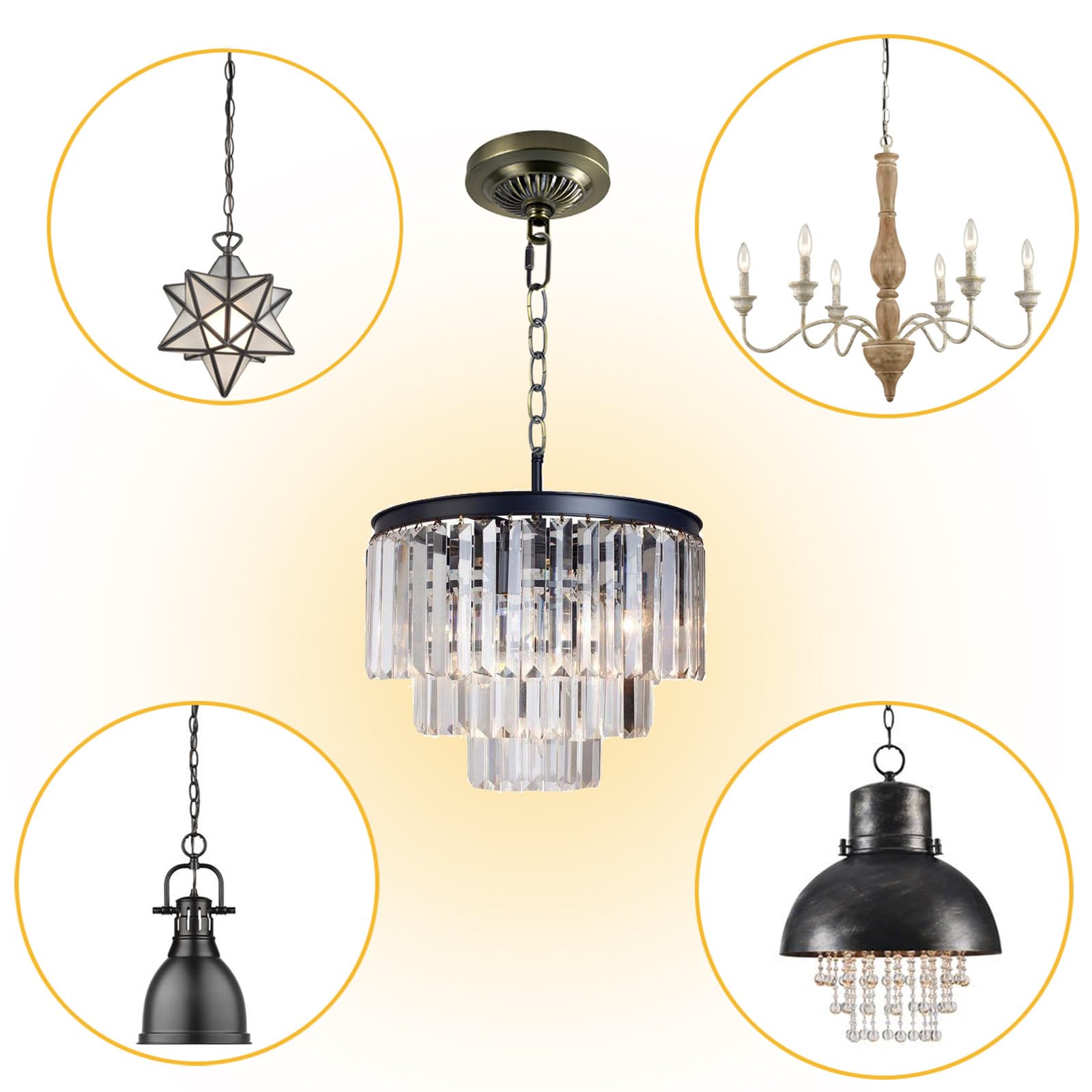 ECUDIS Light Fixture Canopy Kit 4.75 Inches Diameter and 6 Feet Light Chain — Amazon image 5