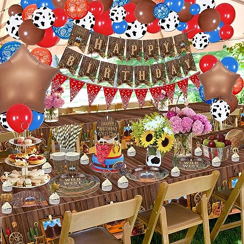Hegbolke Cowboy Party Decorations, Western Cowboy Theme Party Decorations Including Plates, Napkins, Banners - Image 3