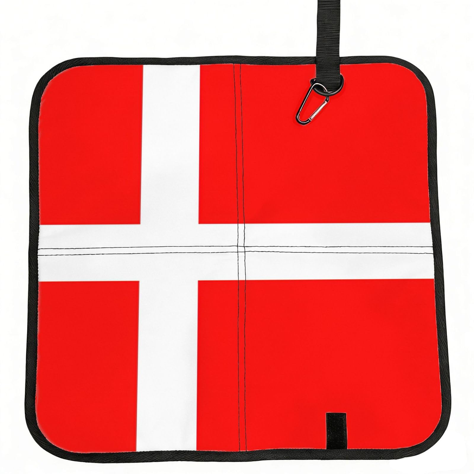 NImongt Denmark Danish Flag Print Portable Chair Pad Foldable Seat Cushion Outdoor Seating Office Picnic Camping