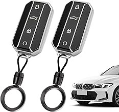 2 Pcs Car Key Cover for Jaecoo Omoda Jaecoo 4 Buttons,Soft TPU Car Key Holder with 2 Keychains ,Full Protection,Waterproof and Drop Proof(Black)