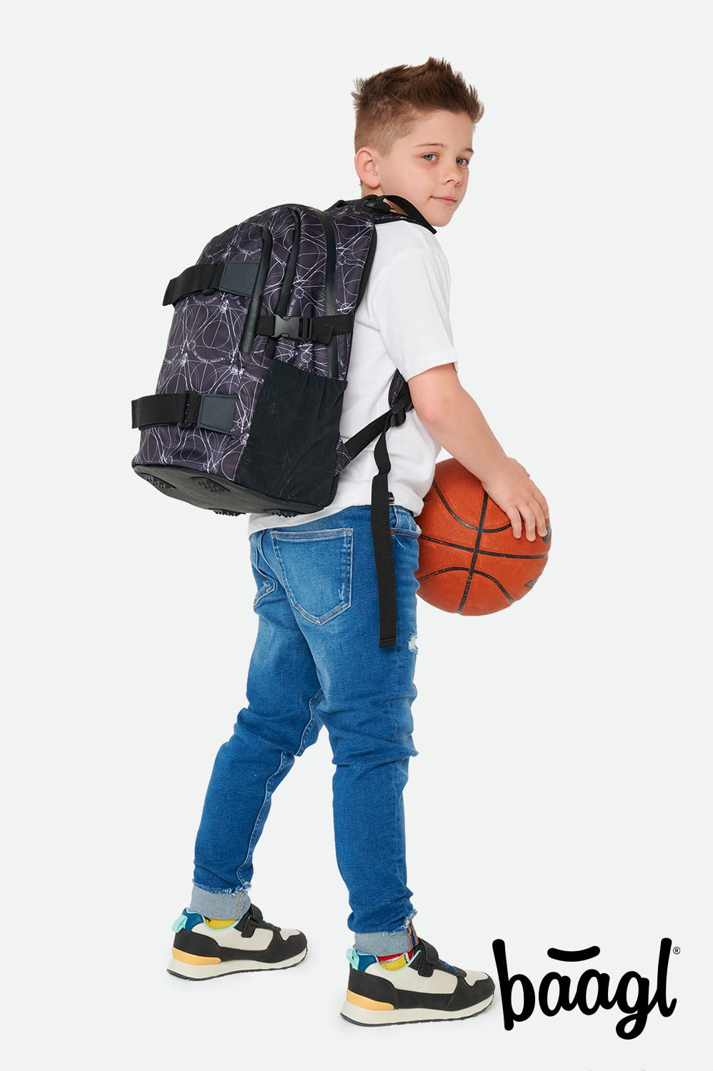 Baagl Schulrucksack Set Jungen Mädchen 3 - Harry Potter Deathly Hallows | Skateboard Kinderrucksack für Weiterführendeschule mit Laptopfach, Organizer und ergonomischem Rücken.