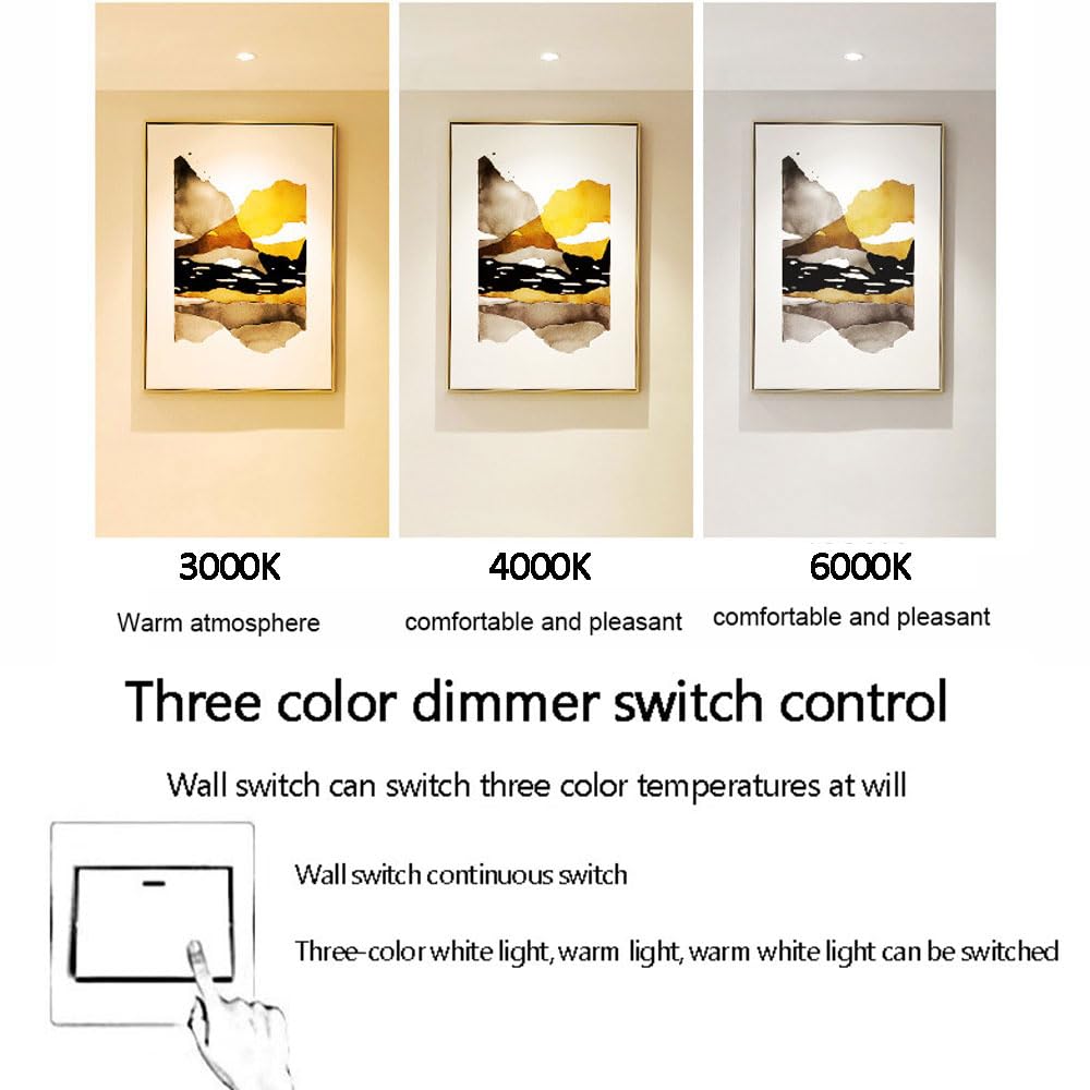 Paquete de 6 focos LED empotrables Regulables, luminaria de Techo de Perfil bajo de 12 W, instalación Sencilla de reemplazo, sin Parpadeo, Luces LED antideslumbrantes de 3000,White
