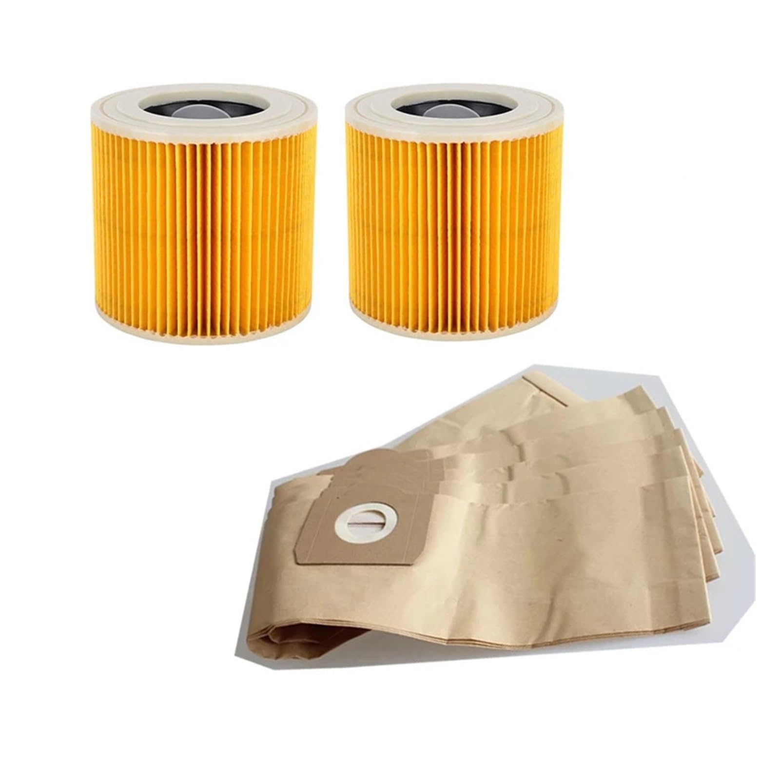 Bolsa de filtro de polvo Compatible con Karcher WD3 WD3200 WD3300 MV3 Piezas de repuesto for aspiradora Filtros Hepa Accesorios for bolsas de polvo(7PCS)