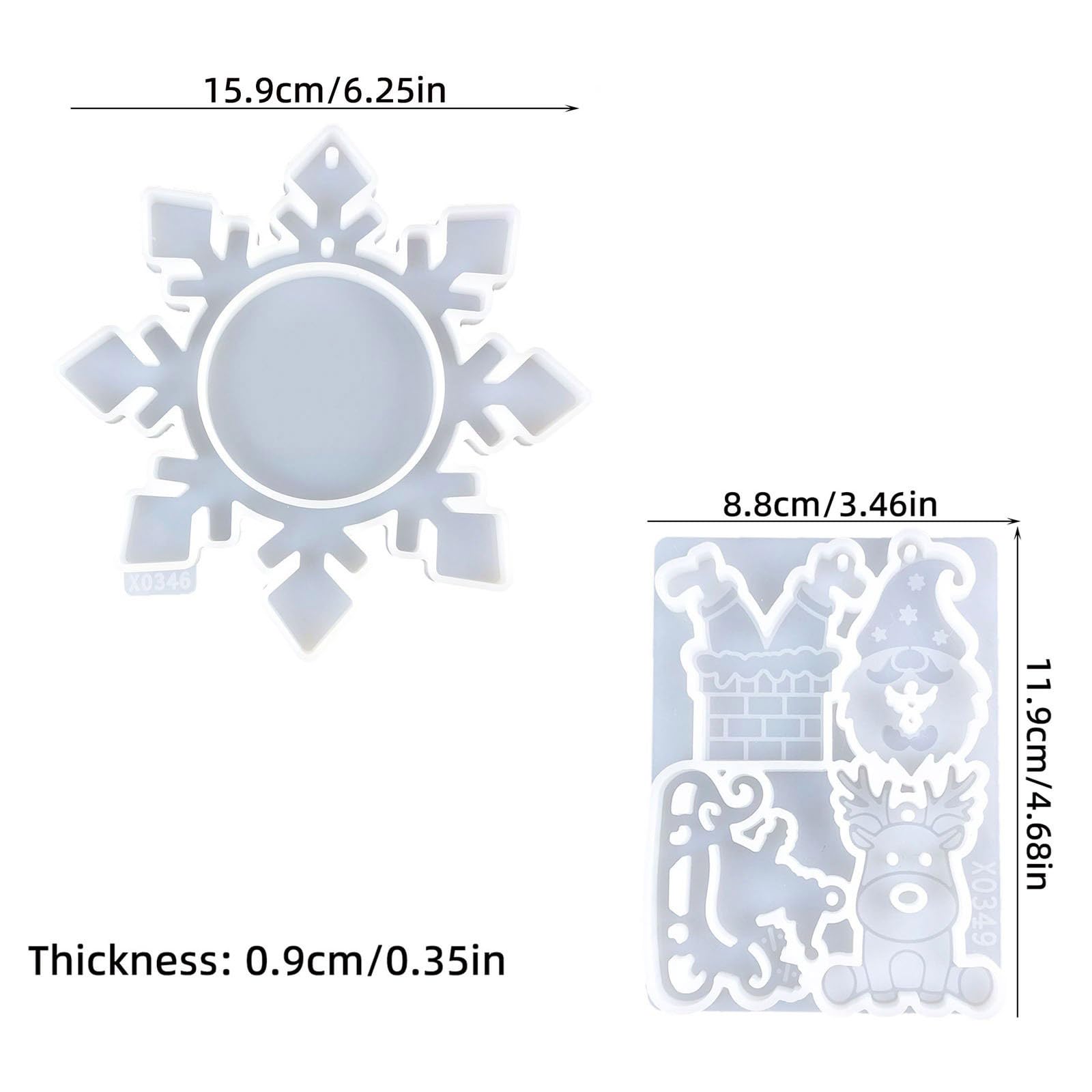 2 pz/set albero di Natale appeso ornamento resina epossidica silicone fiocco di neve ciondolo stampo gioielli fatti a mano strumento
