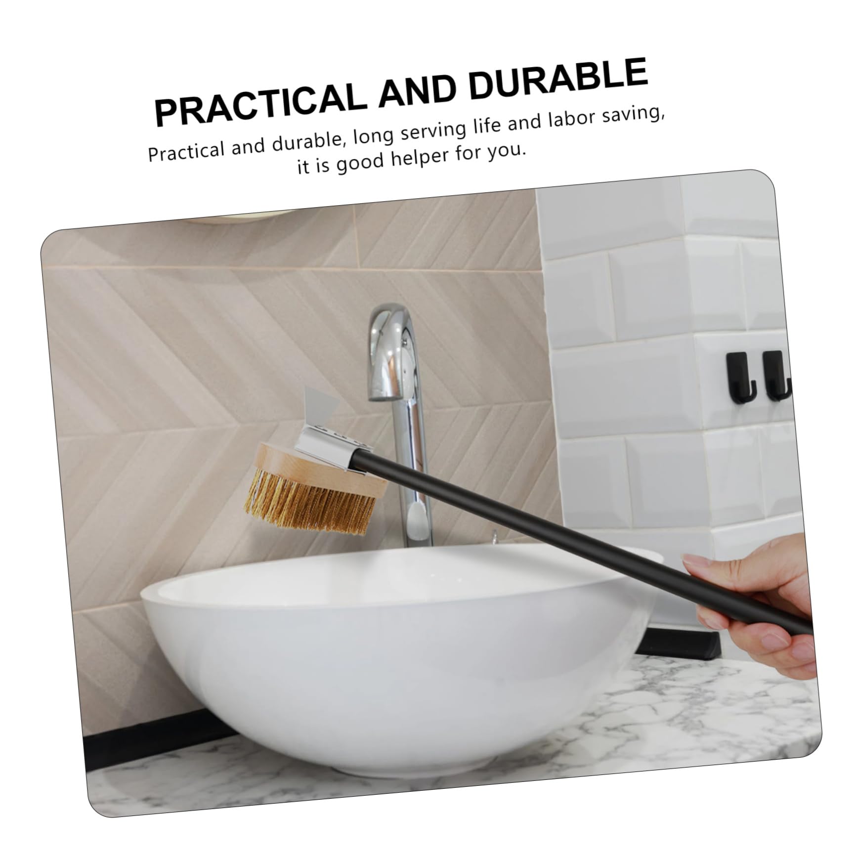 Cepillo para Limpieza Herramienta Multifuncional Alambre de Cobre y Mango de Madera de 40cm para Barbacoa en Cocina y Parrilla