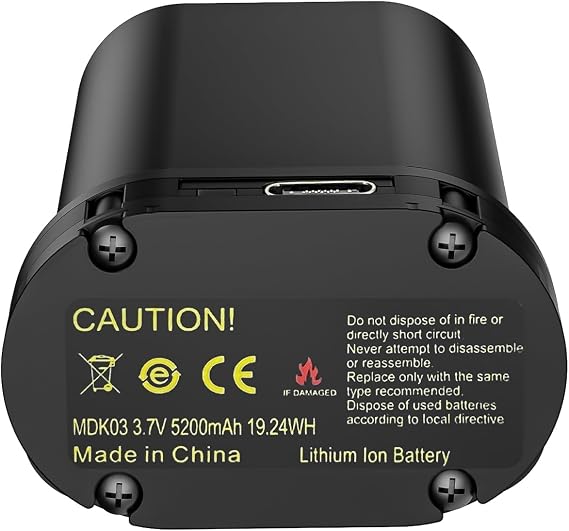 Huepar Laser Level Rechargeable Lithium Battery B03CG/B02CG/B21CG/904DG 360 Self Leveling Green Laser Leveler Tool, 3.7V 5200mAh, Type-C - MDK03