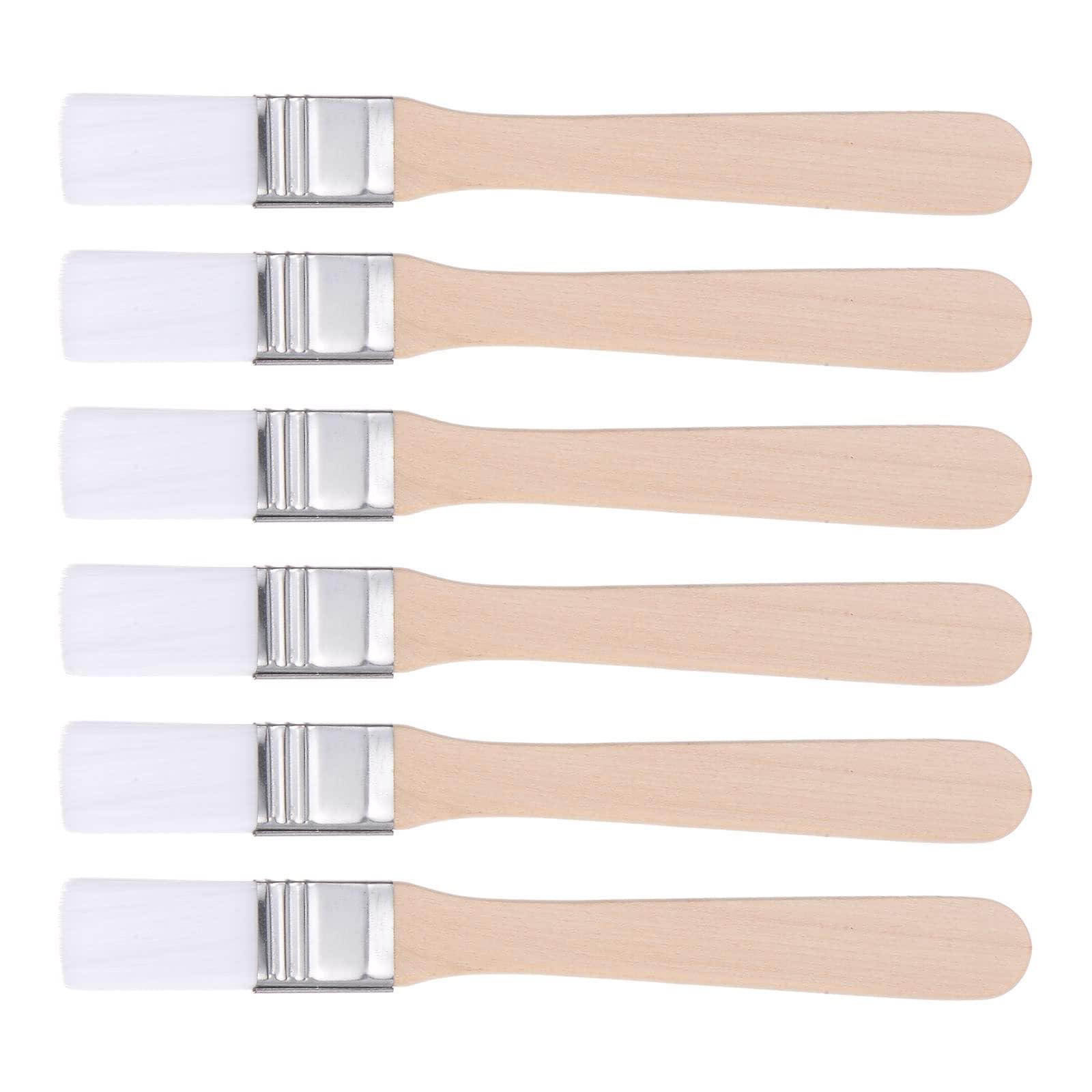 TA-VIGOR 6pcs 0.6 inch (15mm) Soft Bristle Paint Brushes, Nylon Bristle Paintbrush with Wood Handle for Touch Up, Wood, Cabinets, Fences, Edges and DIY Painting