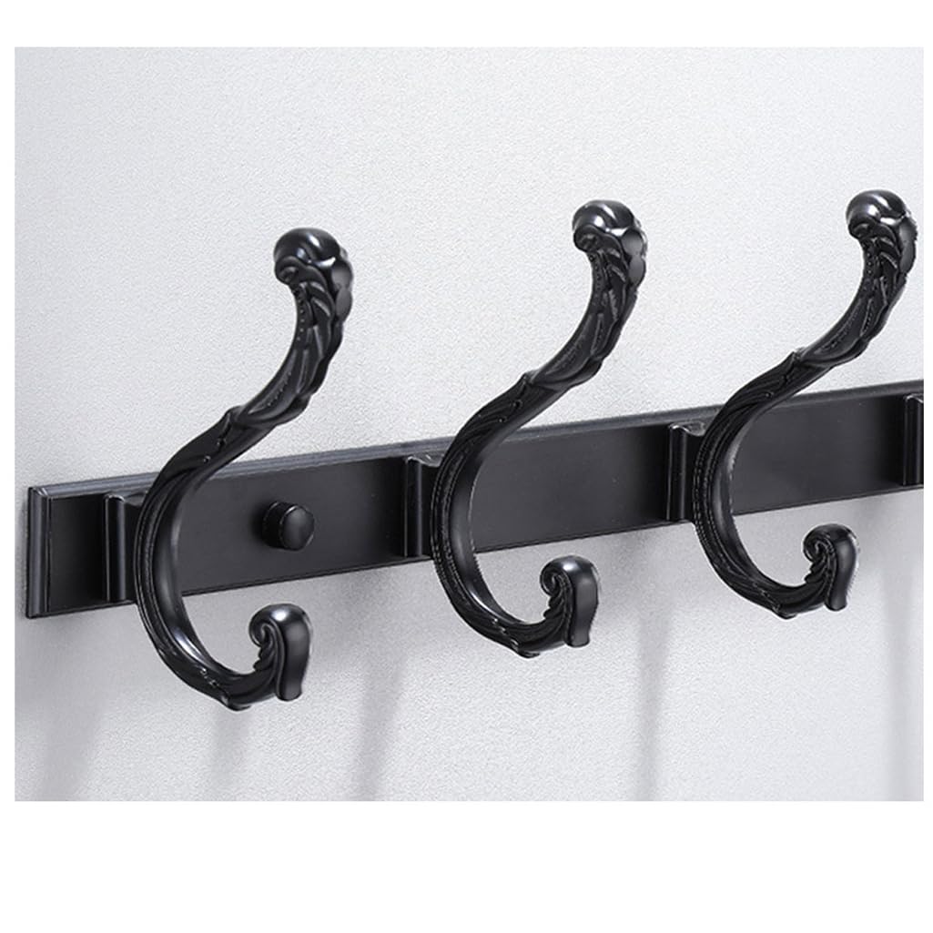 ZHOUXIAO Vintage Metal Coat Rack Wall Mounted with Hooks, Antique Heavy Duty Coat Hook Rail, Hat Robe and Towel Hooks Rack for Bathroom, Entryway, Mudroom 5hook
