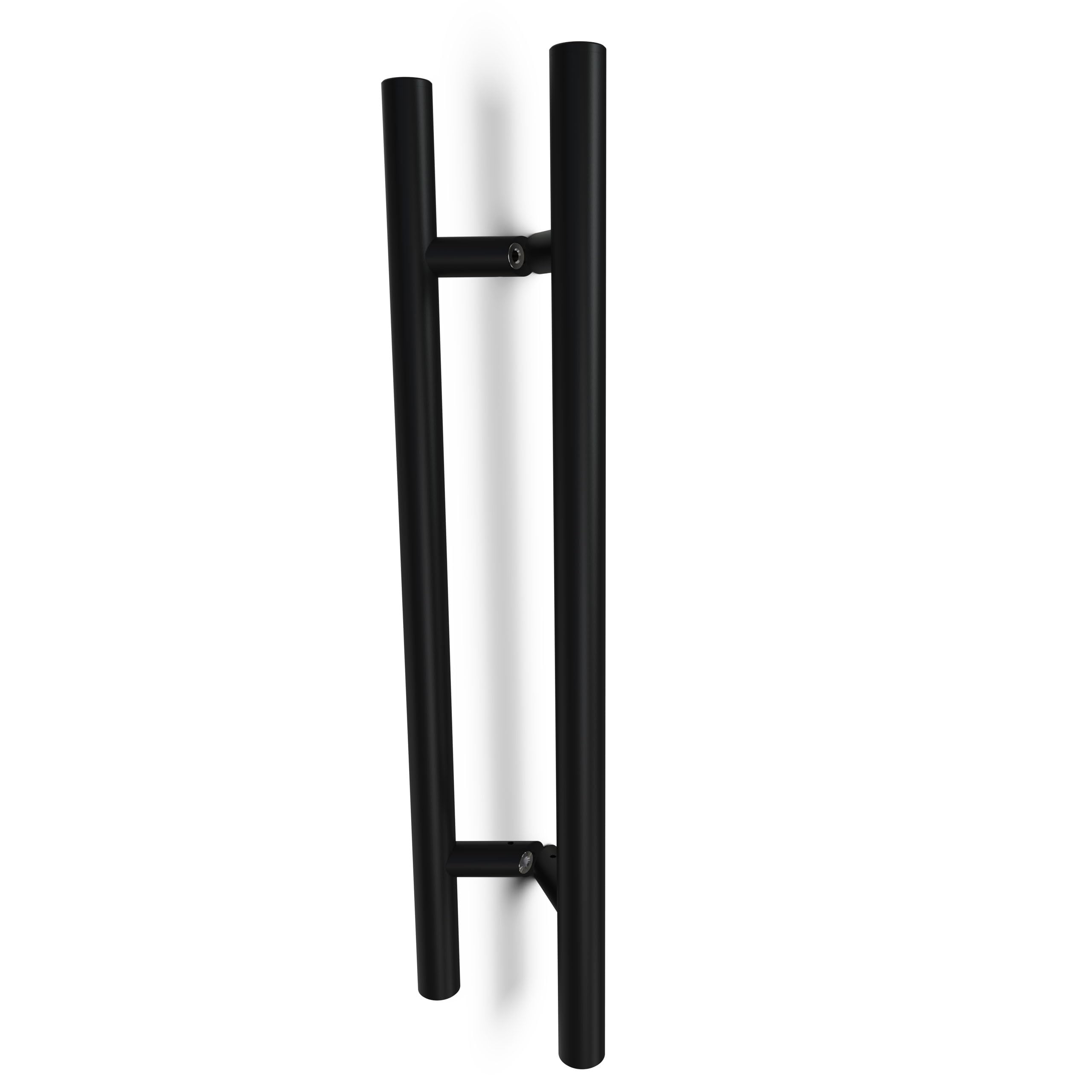 Oppali Black Stainless Steel 304 Entrance Door Pull Handle | Inclined at an Angle of 45° | Round T-Bar | 40cm Total Length