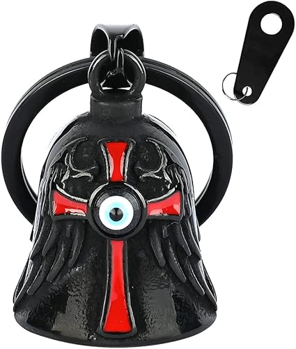 Campana de motocicleta Ángel de la guarda regalos de motocicleta para hombres  Campanas Gremlin para motocicletas con percha, campana de