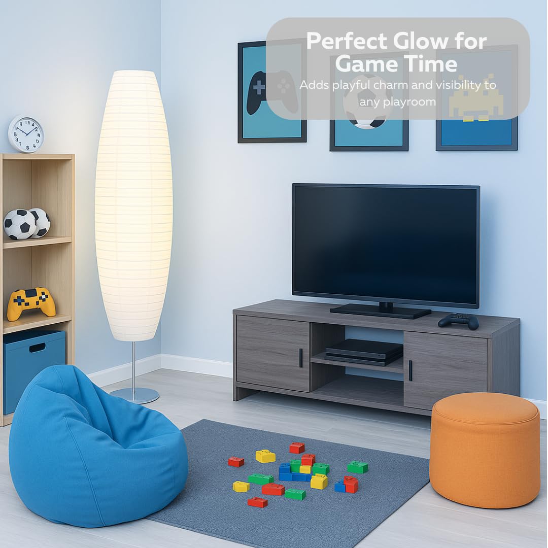 LIGHTACCENTS Diploma Paper Floor Lamp Set - Paper Lamps - Rice Paper Floor Lamps - Paper Floor Lamps for Living Room Fits in Modern Room Decor Perfect for Bedroom Decor - 59 Inches Tall (Set of 2)