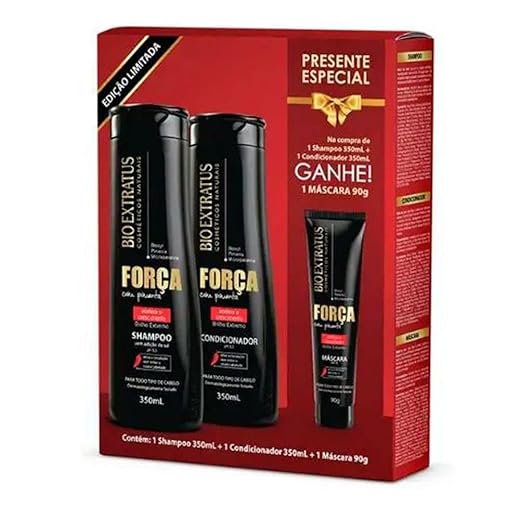 Kit de Shampoo + Condicionador + Máscara Bio Extratus Força com Pimenta
