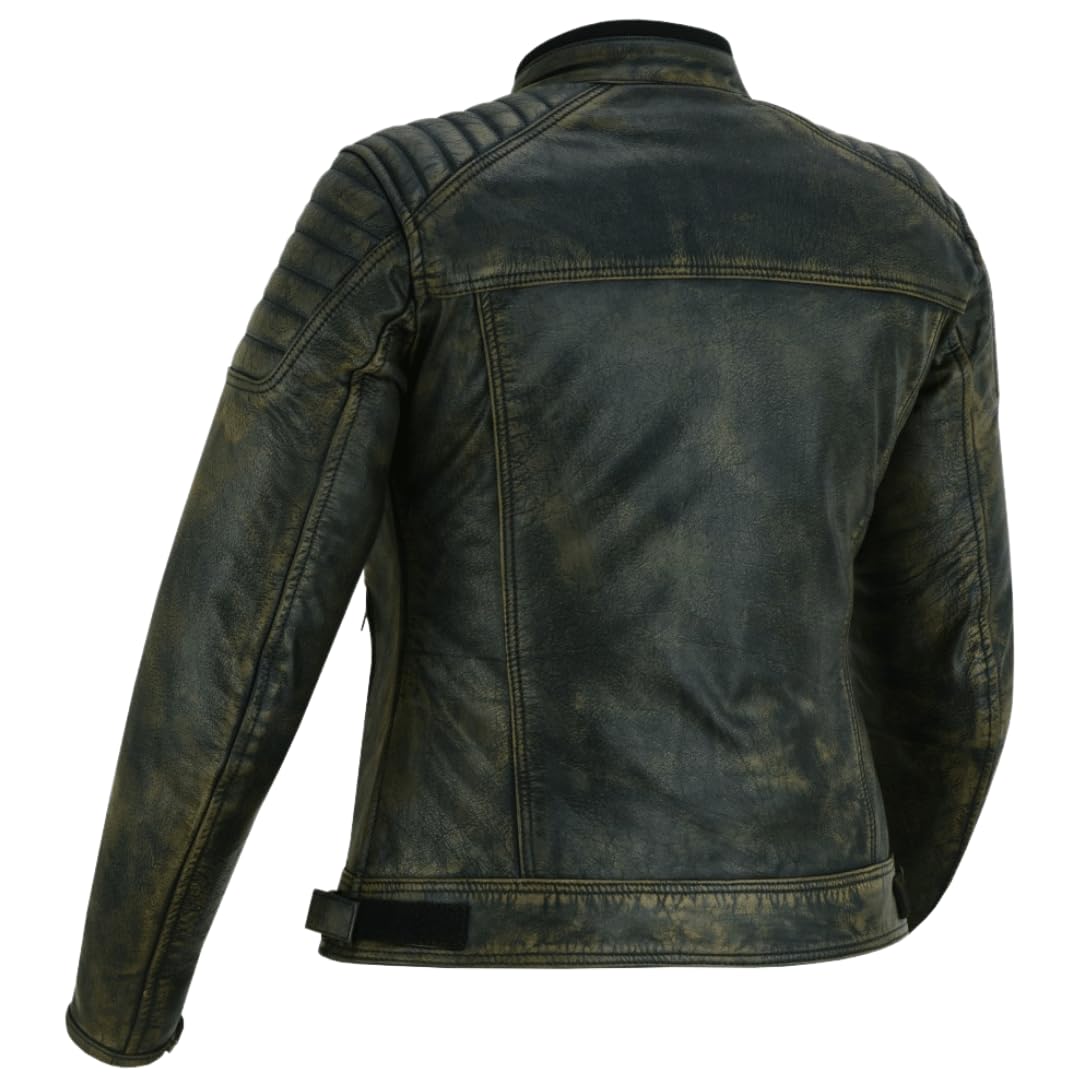 LOVO - Chaqueta de Cuero para Moto con Forro Vintage Mujer - Cazadora Moto Mujer de Cuero Auténtico con Protecciones CE - Chaqueta Moto Mujer - Diseño Clásico, Protección y Comodidad Premium