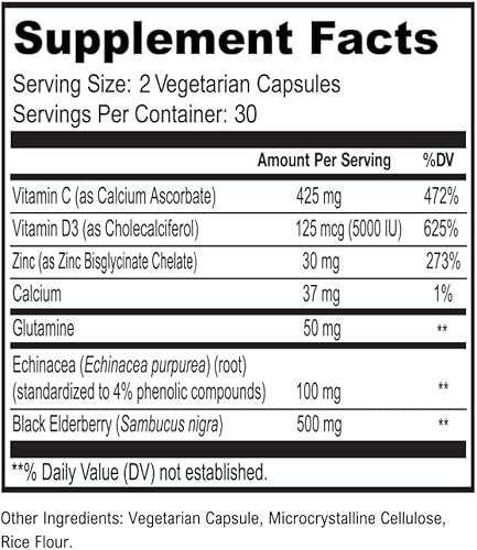 Miniatura 3 de ScimeraMD® ZincMD Suplemento de apoyo inmunológico con zinc, saúco, vitamina C, vitamina D y equinácea, 60 CT