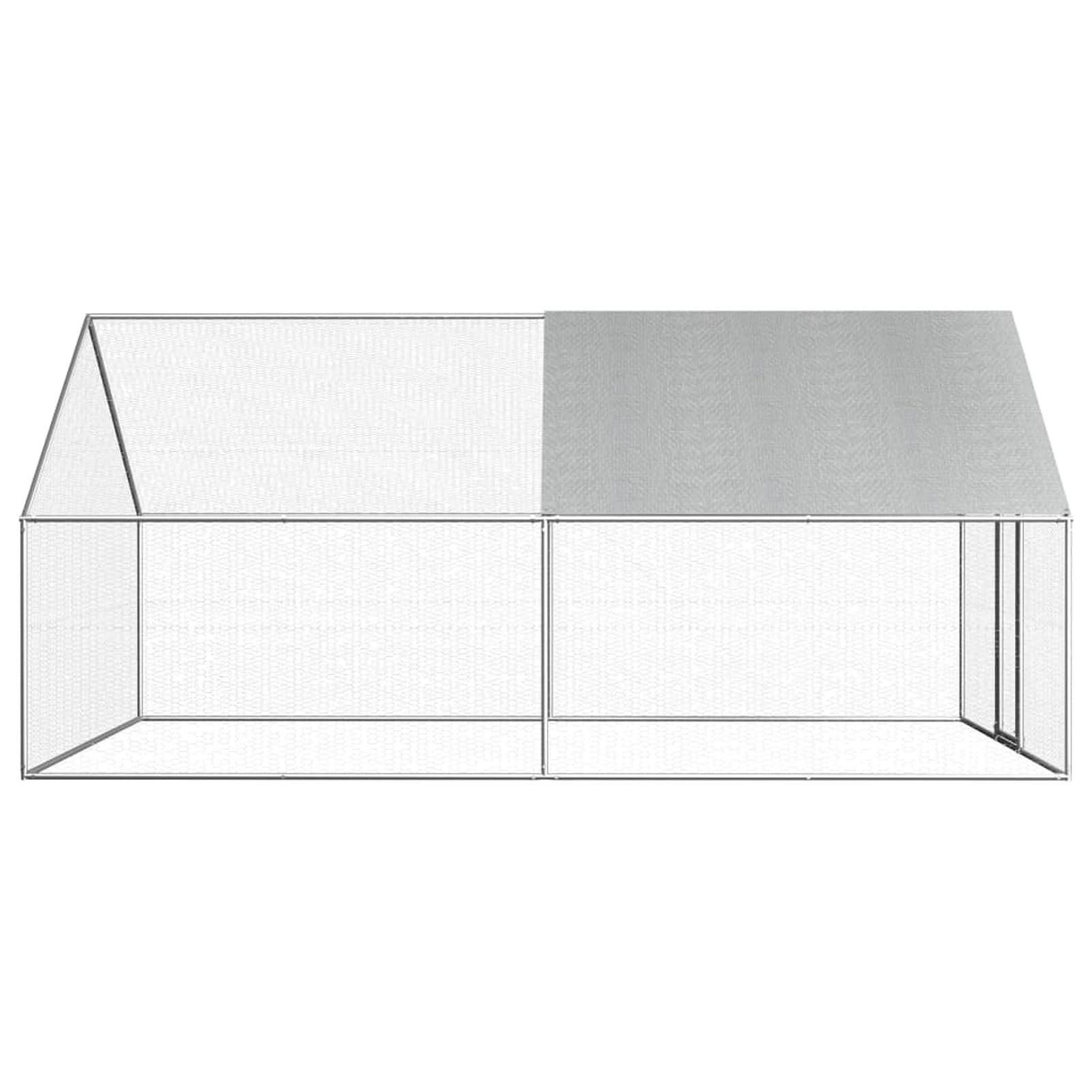 Homgoday Jaula para pollos al aire libre de 2,75 x 4 x 1,92 m, acero galvanizado, gallinero y corral, gallinero, jaula de aves de corral para gallinas, patos, conejos, perros, jaula de aves de corral