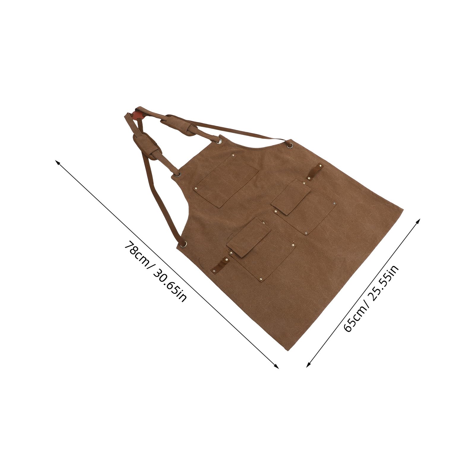 Gatuida Delantal de lona con bolsillo: delantal de trabajo con correas traseras ajustables y múltiples bolsillos para jardinería, carpintería, cafetería, chef, camarera, artista.