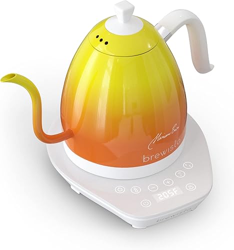 Miniatura 4 de Brewista - Hervidor eléctrico de cuello de cisne Artisan de 1.0 L, hervidor de agua eléctrico para verter sobre café (blanco iridiscente)