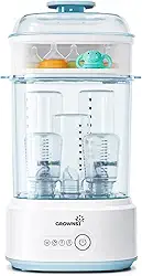 Esterilizador e secador de garrafas, esterilizador de garrafa de vapor elétrico compacto (Esterilizador de Biberones), desinfetante de mamadeira para bebé, chupeta, peças de bomba, azul