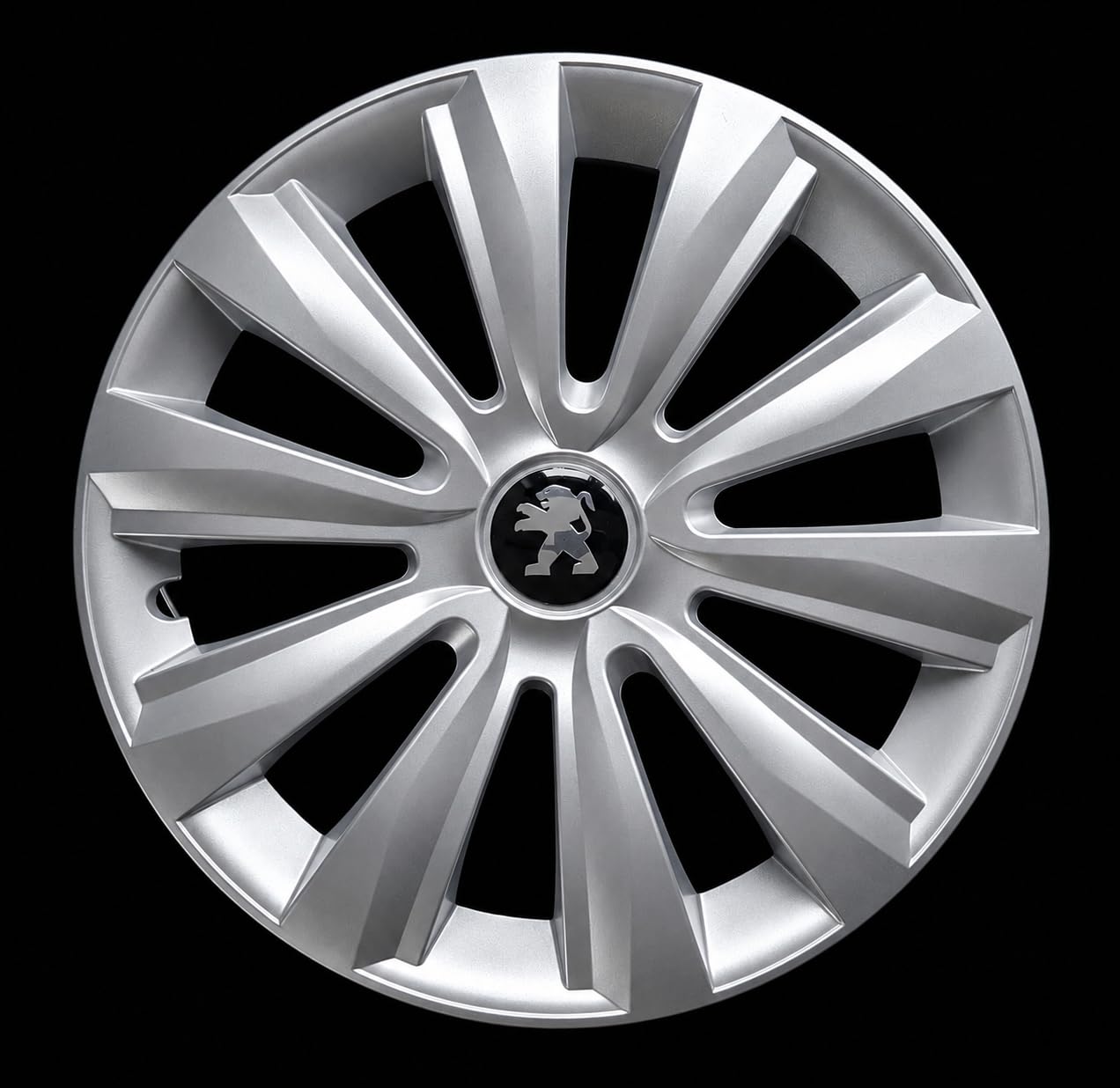 JESTIC Set di 4 copricerchi borchie coppe ruota da 15 pollici, compatibili con Peugeot 207 307 308 406 607, colore: Argento