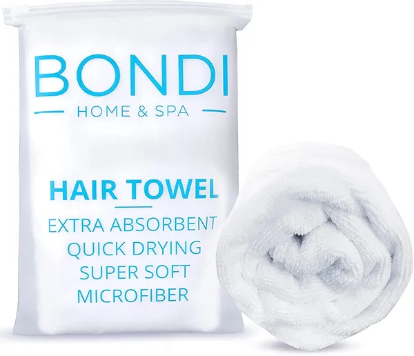 Bondi SPA Microfiber Hair Towel – Dries Hair 50% Faster – Anti-Frizz – Highly Absorbent & Super Soft - XL (42 x 22) - Rectangle