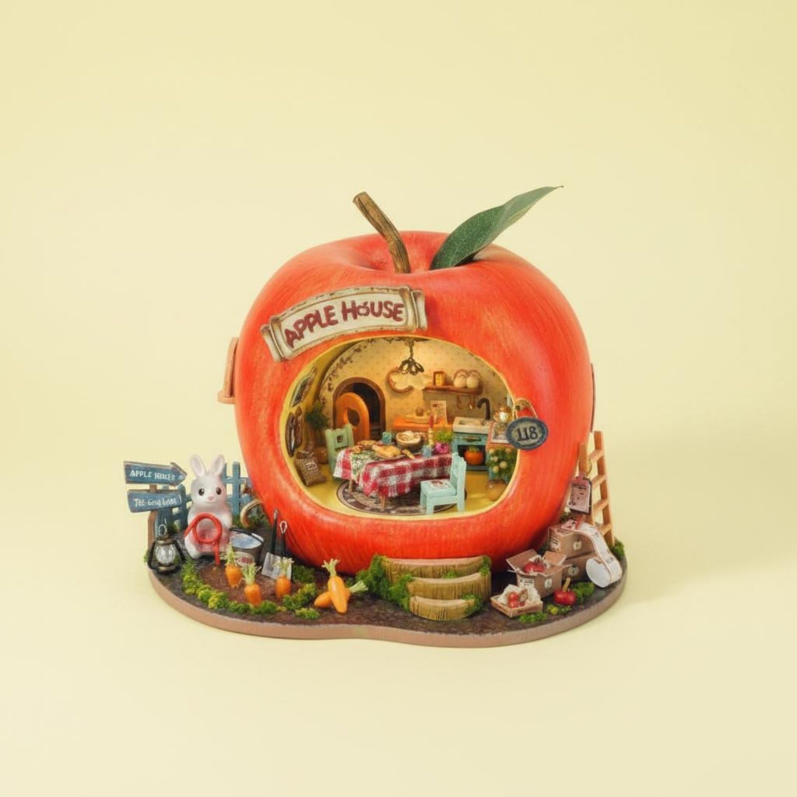 Industrial Scene Modello in Miniatura Fai da in Miniatura Negozio in Miniatura Diorama Frutta per Hobbisti con Luci LED Adatto per Regalo Collezione, Fox Bar