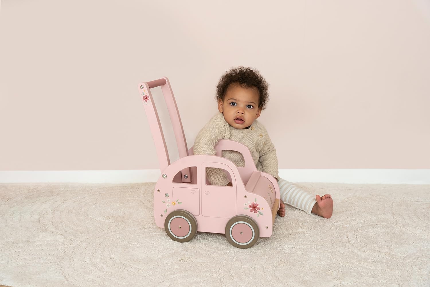 Little Dutch Laufwagen Schiebewagen Auto Holz Baby Kleinkind rosa - Fairy Garden
