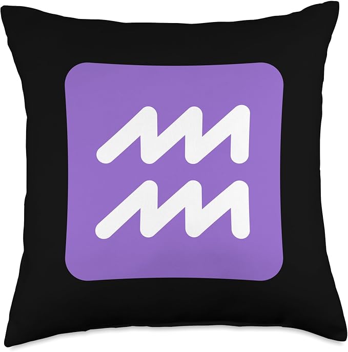 Aquarius Symbol Zodiac Sign Birthday Horoscope Astrology Throw Pillow