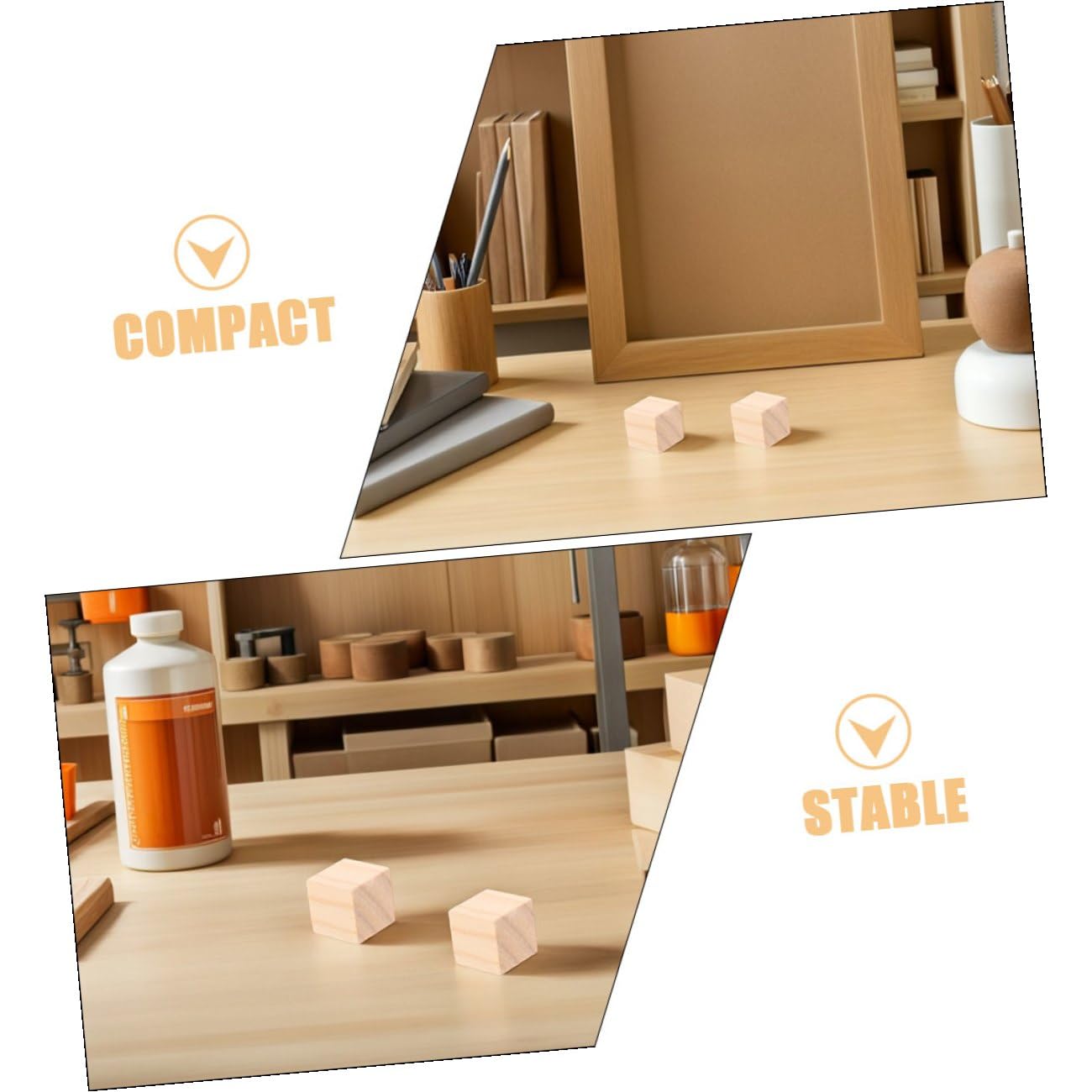 Healvian Bloques Cuadrados de Madera Natural 5 CM 20 Piezas Cubos Apilables para Manualidades DIY Material Educativo para Desarrollo Motor y Creatividad Hogar y Aula