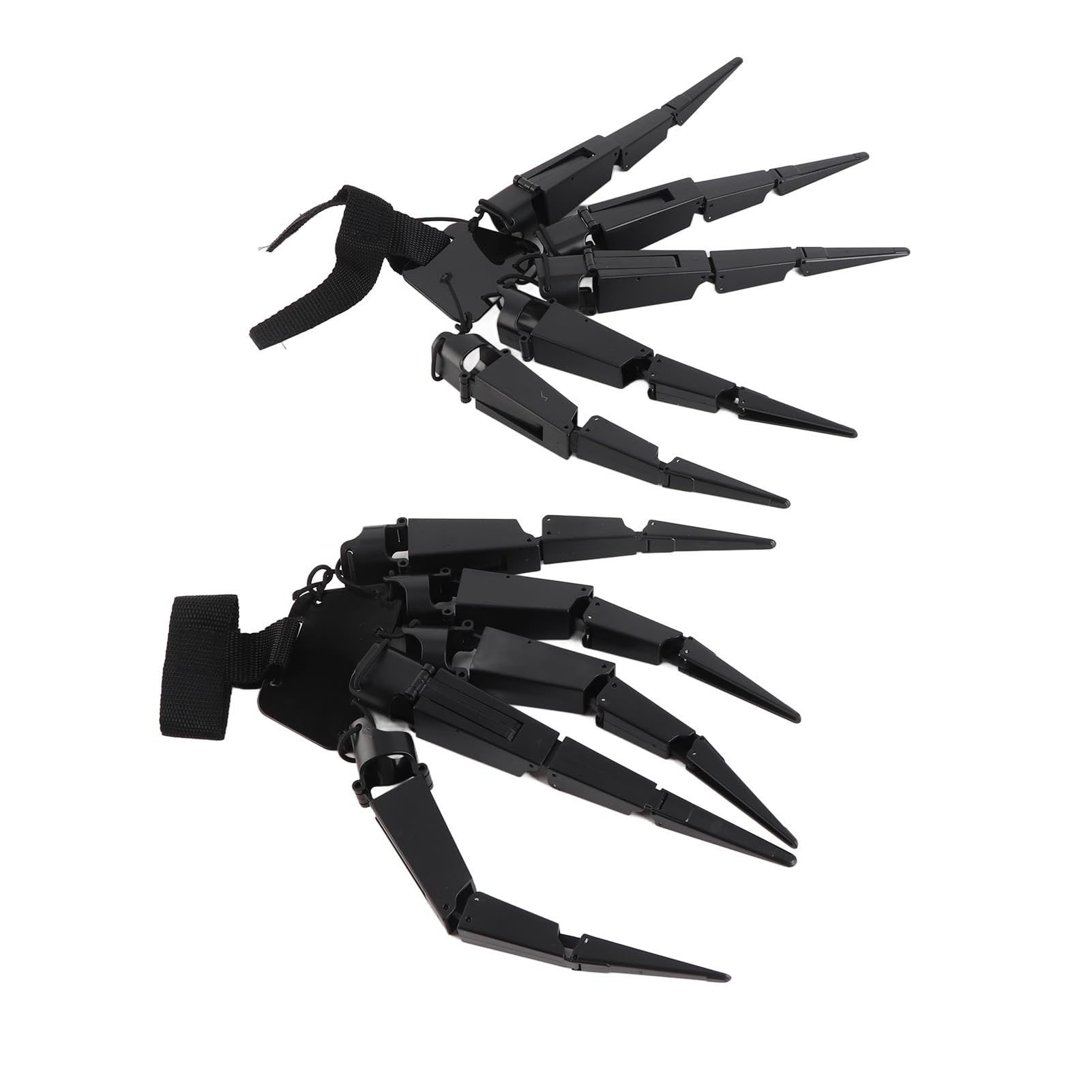 KENANLAN Halloween Articulated Fingers, Scary Articulated Fingers, with Gloves, 3D Claw Hands Scary Skeleton HandNovelty Props for Cosplay (1 set black)