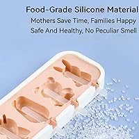 Vista 4 de Juego de 2 moldes para paletas de fresa, 4 piezas, moldes para hacer helados, moldes de helado congelados, accesorios de cocina, fácil liberación