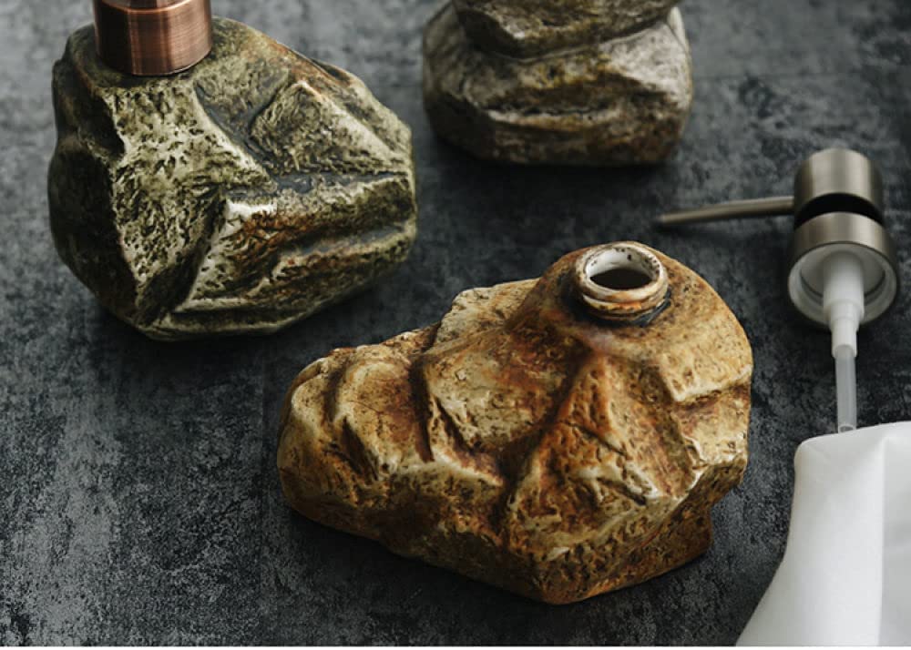 Dispensadores de jabón de encimera, dispensador de jabón de botella recargable para fregadero de cocina, dispensador de desinfectante de manos recargable, dispensadores de loción con forma de piedra