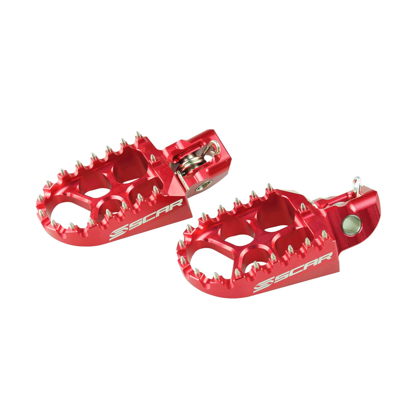 Cale pied SCAR Evolution Husqvarna TE150i grip maximal rouge anodise