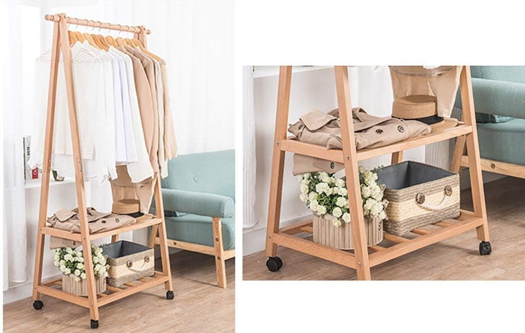 Coat Rack Solid Wood Bedroom floorbeech Hangers Removable Wooden Coat Rack Shoe Rack