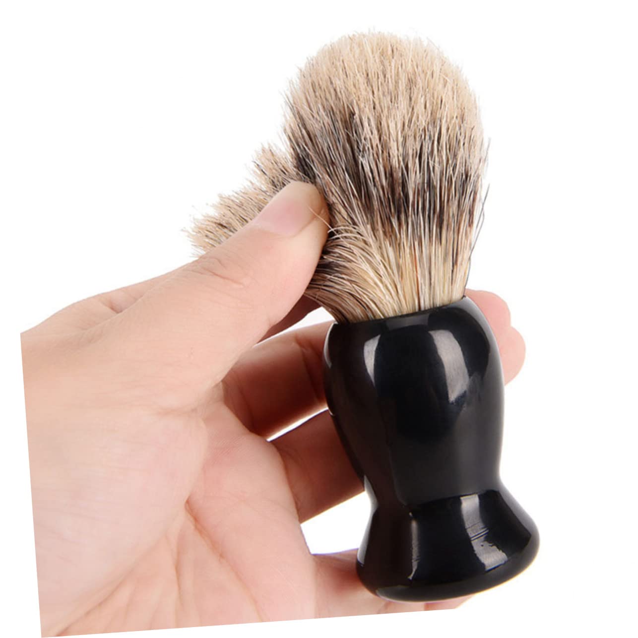 minkissy Beard Brush Set Bowl Shaving Kit Plastic Brush Easy Cleaning Small Size Beard Brush and Bowl Kit Black