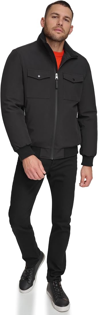 Calvin Klein Men's Flextech Solid Bomber Jacket