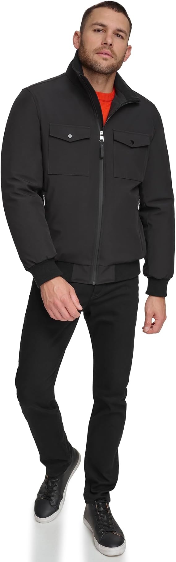 Calvin Klein Men's Flextech Solid Bomber Jacket