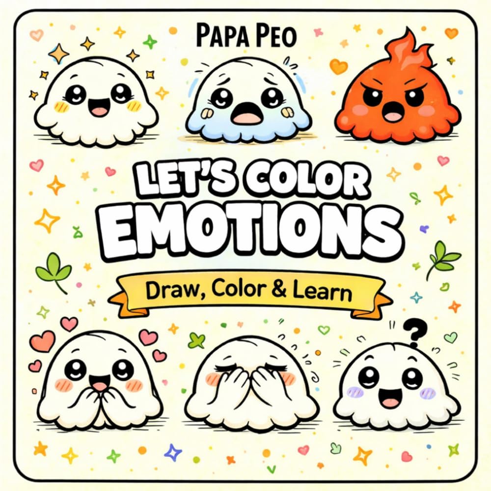 LET'S COLOR EMOTIONS!: A Fun & Educational Coloring Book for Kids | Learn Emotions and Feelings Through Drawing, Coloring and Creative Play with Easy & Engaging Activities (Draw, Color & Learn)