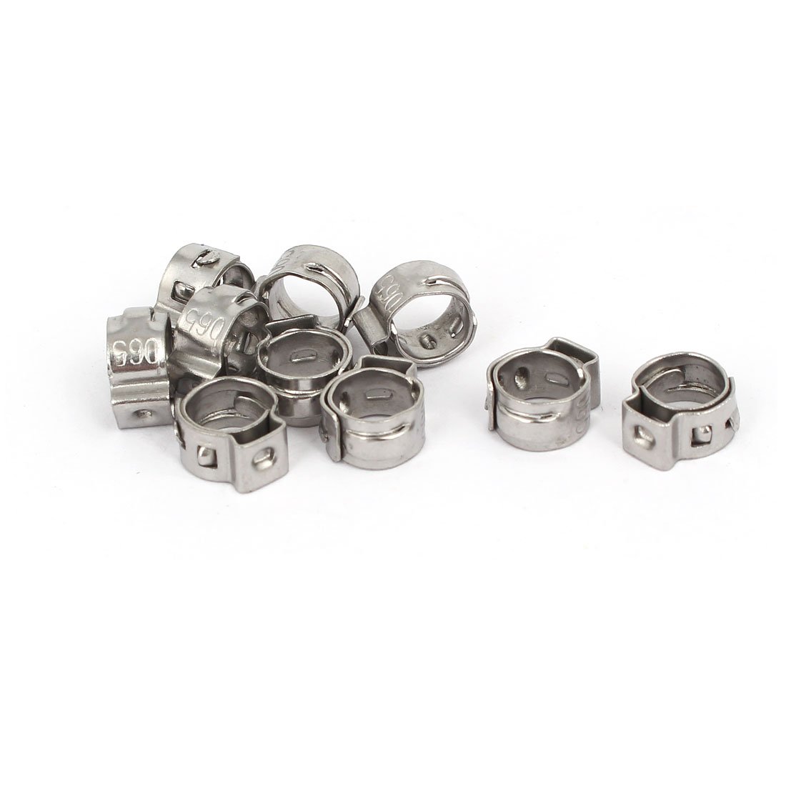 Aexit 5.3mm-6.5mm 304 Clamps Stainless Steel Adjustable Cable Pipe Tight Hose Strap Clamps Clamps 10pcs