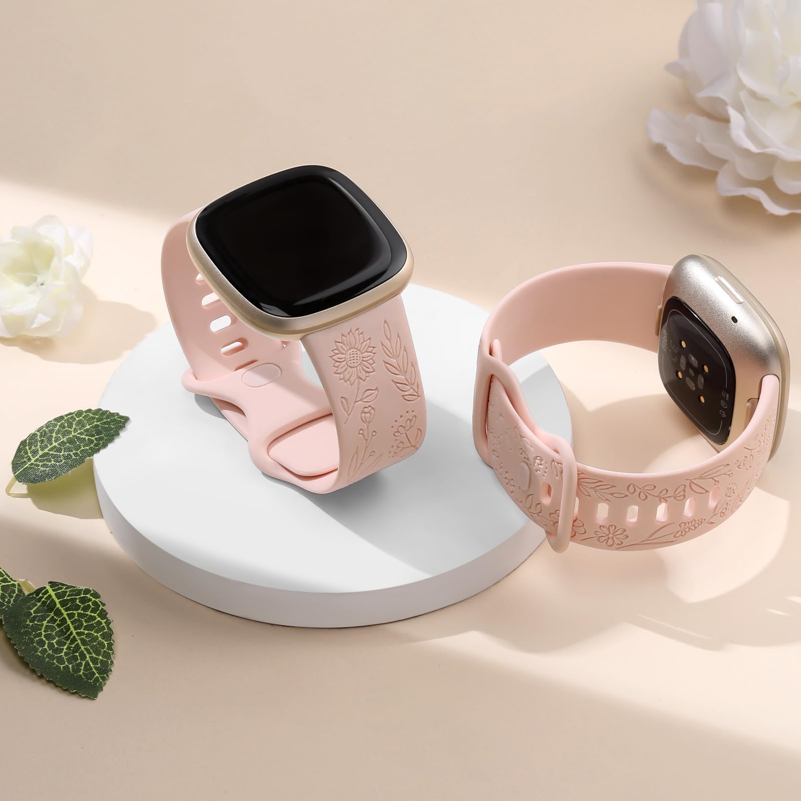 Oielai Paski słonecznikowe kompatybilne z Fitbit Versa 3/Fitbit Versa 4/Fitbit Sense/Fitbit Sense 2 paski damskie, miękki silikonowy pasek do Versa 3/Versa 4/Sense 2/Sense