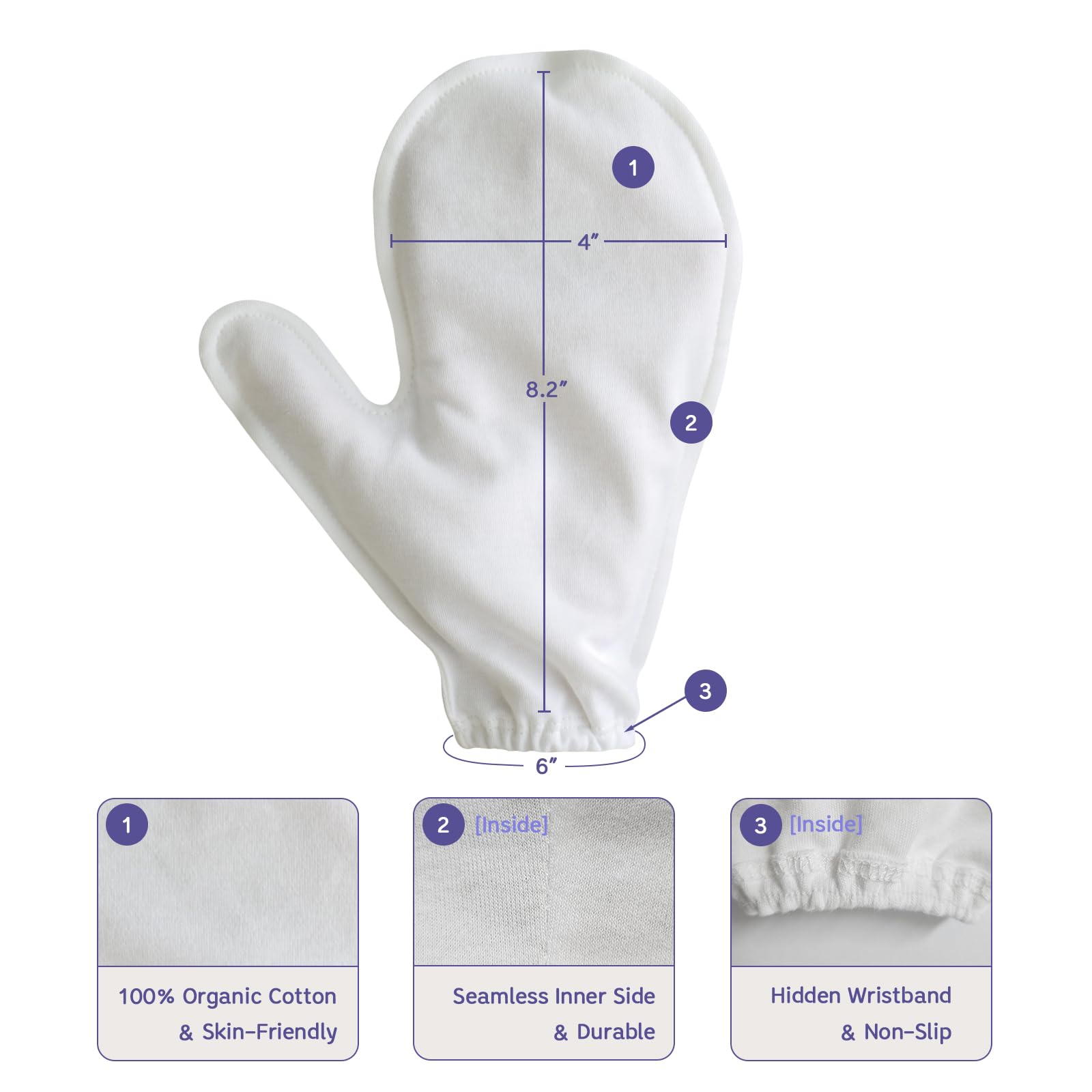 Manu&Pod - Guantes hidratantes para manos secas, eczema, psoriasis, crema de noche, ungüento para el tratamiento del sueño, 3 pares de guantes hidratantes, color blanco