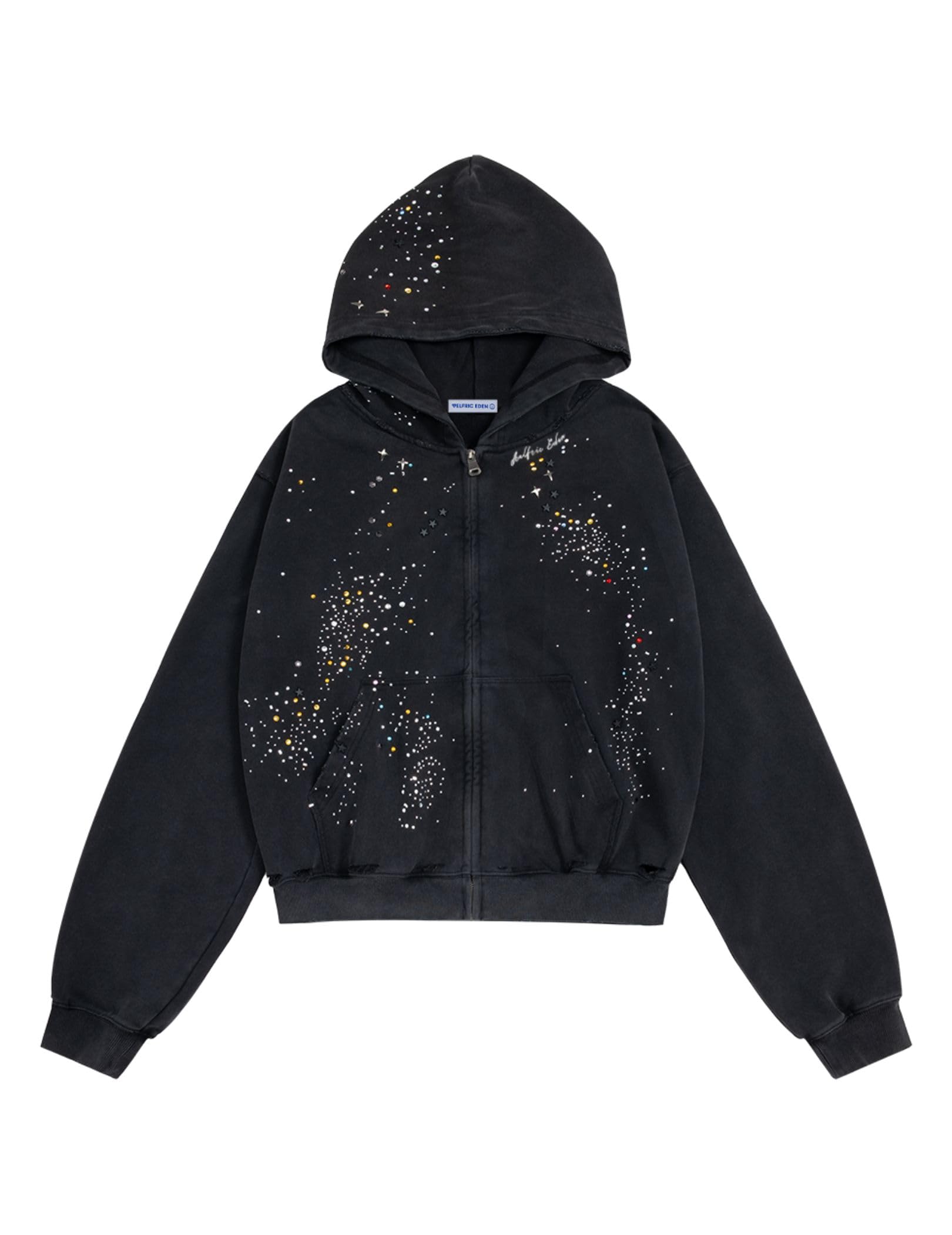 Aelfric Eden Star Rhinestone Zip Up Hoodie