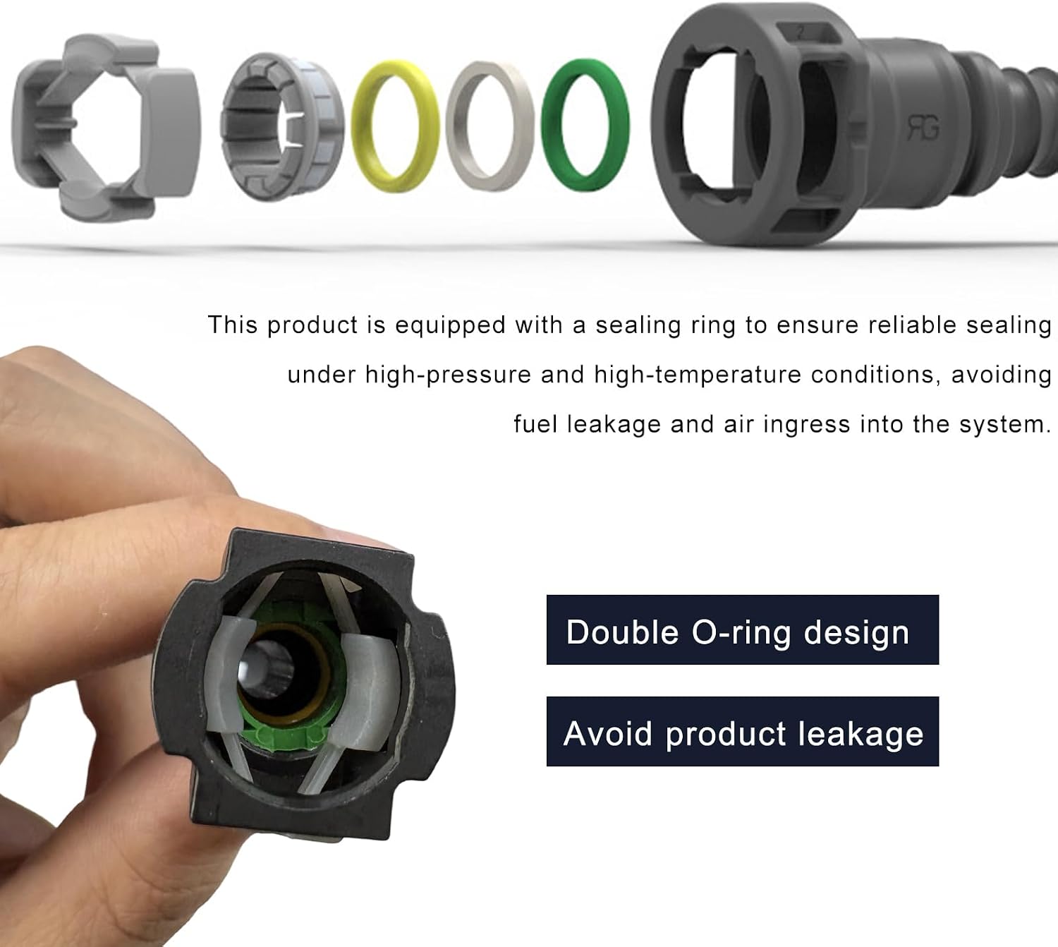 2 PCS Fuel Line Quick Connector, 3/8 SAE to 5/16 Nylon Tubing 90 Degree Elbow Fuel Line Connector, Elbow Bundy Female to Hose Barb Straight Quick Plugs for Most Vehicles