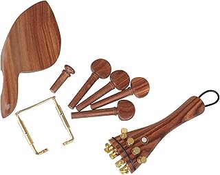 violin accessories 5pcs Mahogany Violin Pegs Chin Rest End Pin Tuner Tailpiece Set Violin Stringed Instrument Accessories Replacement Parts