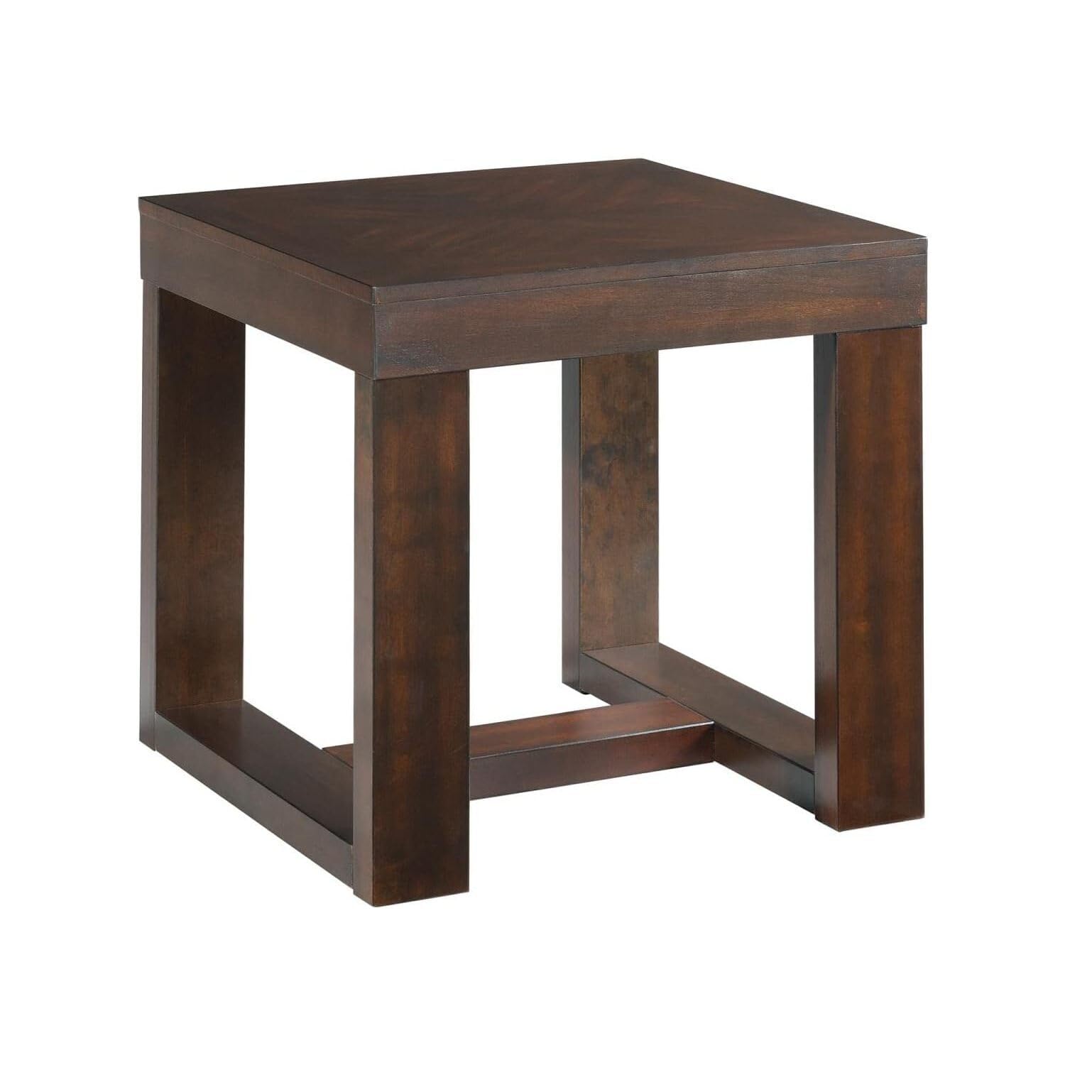 Square End Table - Living Room Accent Table, Classic Cherry Finish, Modern Design