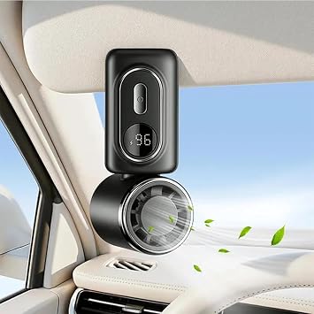 Mini Portable Handheld Clip-On Fan, PortableFan Clip On, Clipon Fan for Shirt, Rechargeable Handheld MiniFan with LED Display, 180 Rotating DetachableClip (white)