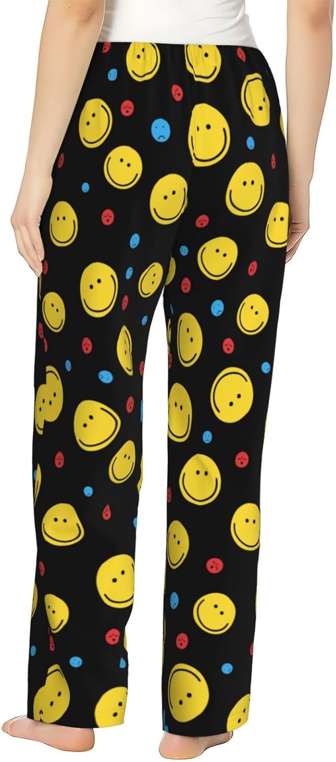 Smiley Face Women'S Pajama Pants Drawstring Pj Bottoms Pants With Pockets - Image 3