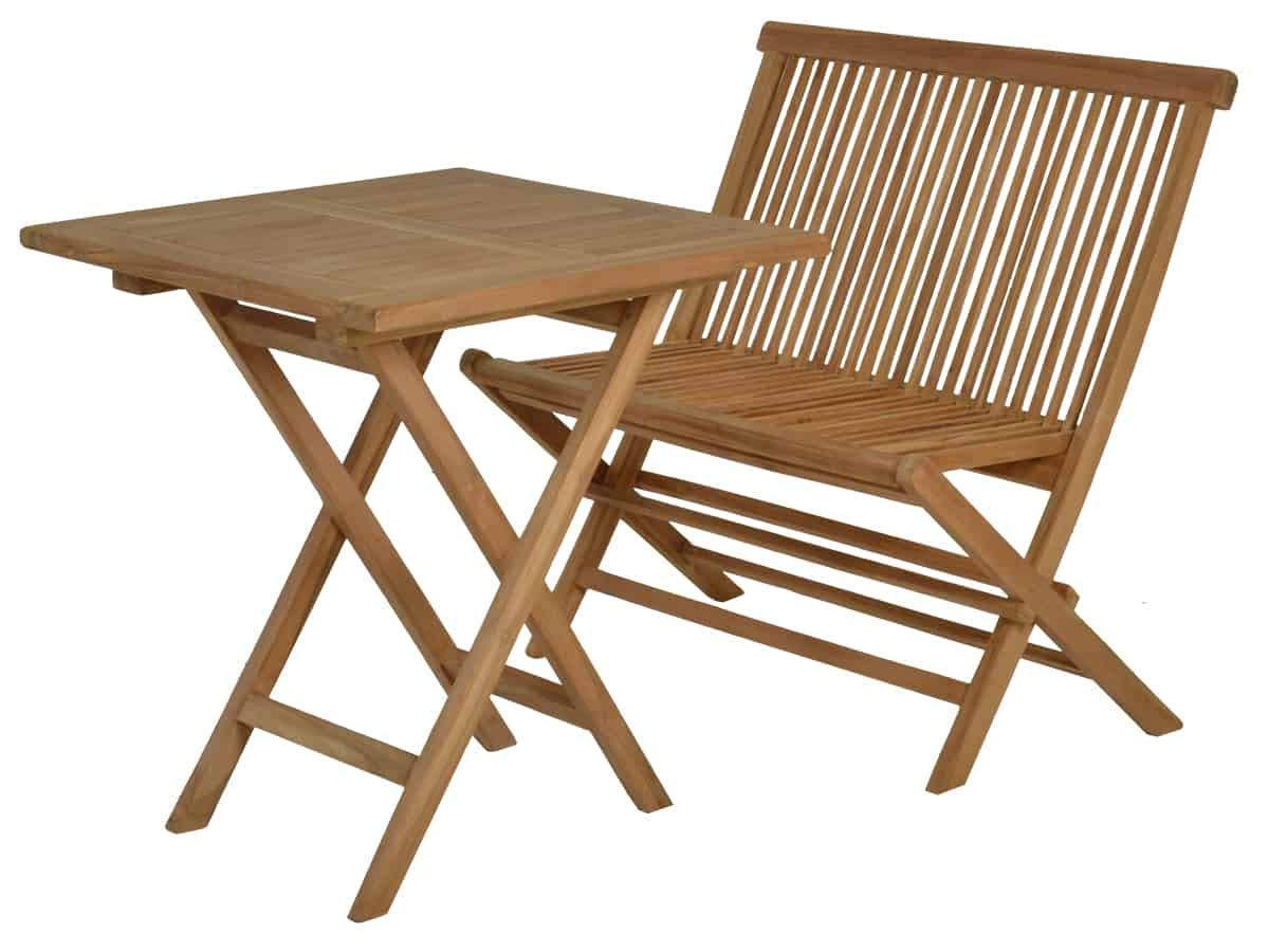 Gartenbank 90 cm Gartenmöbel Outdoor Modern Massivholz Teak Braun