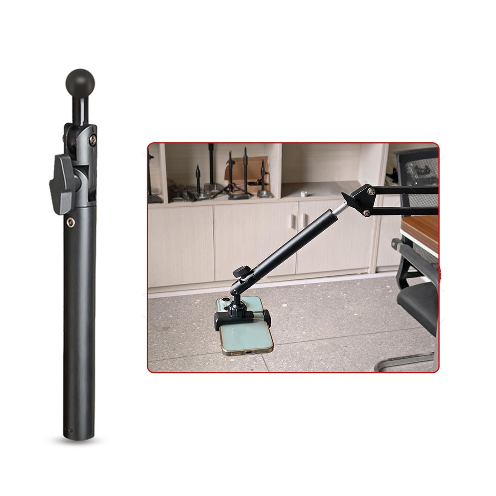 Multipurpose 3/8 to 17mm Ballhead Adapter Rod for Content Creation Equipment Including Podcast Mics and Camera Stands