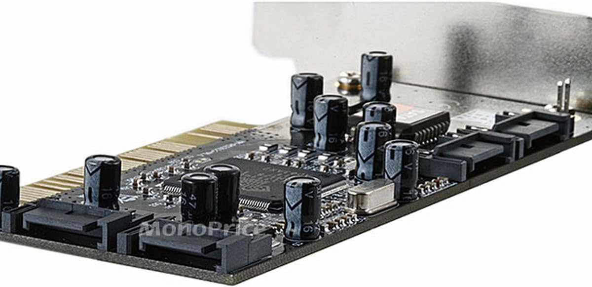 Monoprice 4 Port SATA PCI RAID Controller Card, top view