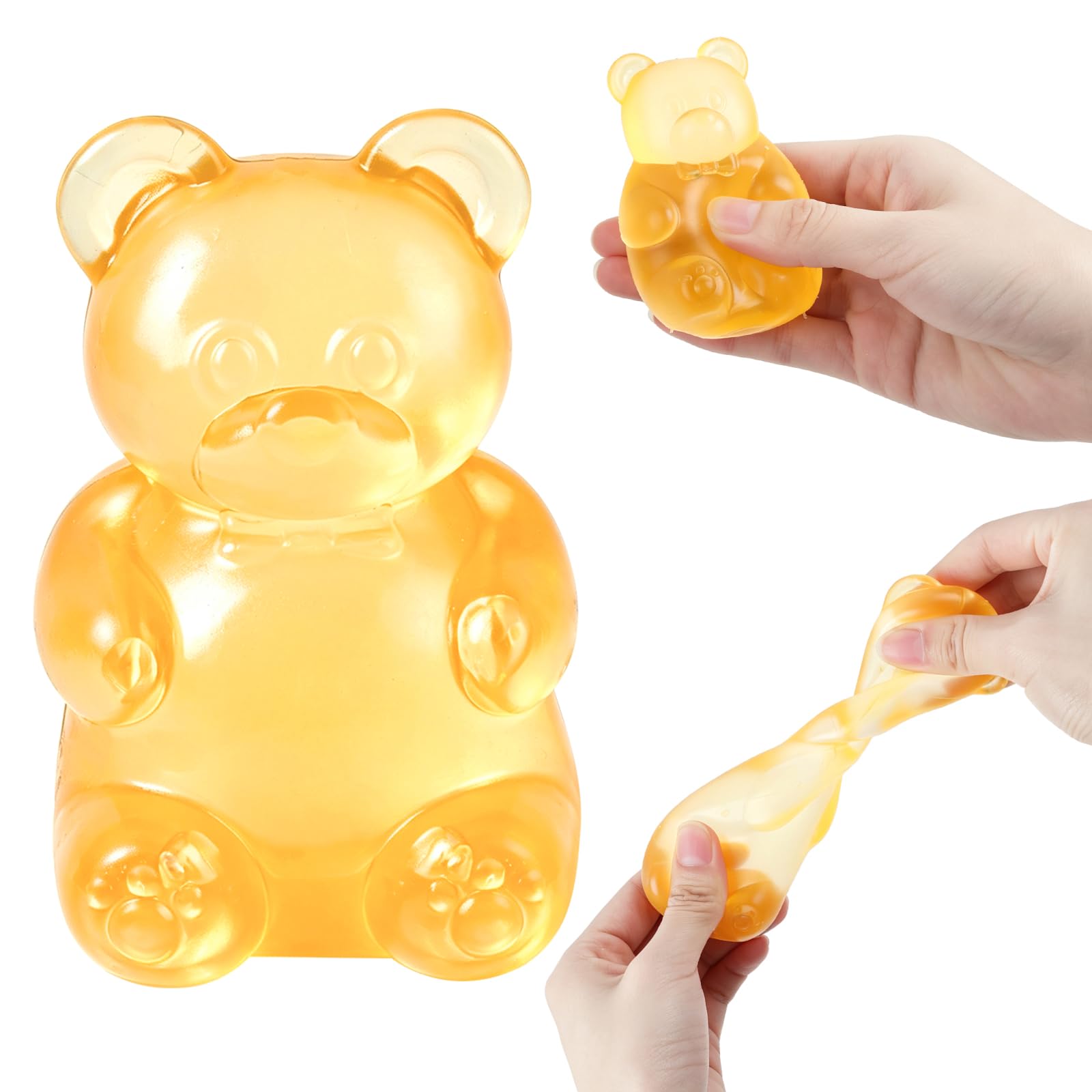 Gummy Bear Squishy Stress Ball, Slow Rising Fidget Squeeze Ball for Anxiety Relief, Sensory Calming Tool, Portable Desk Decor Birthday Gift — image 1